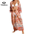 Yfashion 100% Polyester Beach Cover Up Sexy Cardigan Loose Vacation Dress Seaside Bikini Cover Up. 
