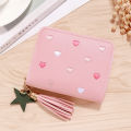 Ladies Small Wallet Mini Tassel Wallet Short Zipper Cute Pu Leather Coin Purse GJCUTE. 