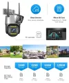 4G Sim Camera SIM Card 4K 8MP Dual Lens WIFI IP Camera Outdoor IP66 Waterproof  AI Human Track Security Protection. 