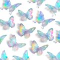 36pcs Laser Butterfly Wall Decor 3D Paper Butterfly Sticker for Cake Cupcake Gift Box Birthday Baby Shower Girl Room Decals. 