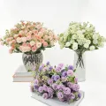 Artificial Flowers Silk Peony   Bouquet Peony Hydrangea Wedding Decor. 