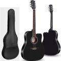 41'' Jumbo Size Cutaway Hand made Acoustic Box Guitar with Bag, pick, Alen Key Proffessional guitar for adults beginners. 