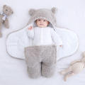 Teddy Bear Blanket Swaddle Newborn Baby Hooded Wrap Bag Newborn Sleep Warm Bag. 