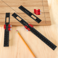 Woodworking Precision Pocket Ruler Aluminum Alloy Slide Ruler Inch & Metric T-Type Scribing Ruler Square Layout 160mm. 