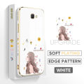 TA for Samsung Galaxy J7 Prime Back Cover + Free Lanyard Charming Girl Luxury 6D Plating Case Side Pattern Soft Silicone Square Phone Cases for Girls. 