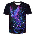 3D printed phoenix bird pattern MEN'S summer T-shirt fashion casual fun o collar oversized short-sleeved T-shirt clothing. 