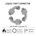 1/2 Inch Liquid Tight Connector PVC Flexible Electrical Conduit Fittings 90 Degree Conduit Connector Fittings(16 Pieces). 