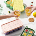 1Pc 8 Cell Food Grade Silicone Mold Ice Grid With Lid Ice Case Tray Making Mold MLK. 