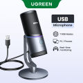 UGREEN USB Microphone with RGB Modes Professional Condenser Mic for PC Mac Gaming Karaoke Recording Streaming Podcasting. 