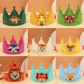Felt Crown Hat Forest Animal Party Children's Day For Kids Zoo Carnival Headdress Helmet Birthday Party Decorations Boy Gi. 