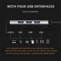 4 In 1 Multiport Type C hub USB 3.0 to 4 Ports USB 3.0 Aluminum Alloy HUB Adapter for Computer Transfer Data USB HUB adapter. 