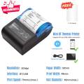 Receipt Printer, Portable Mini Thermal Receipt Printer 2 inch Wireless BT USB Receipt Bill Ticket Printer with 58mm Print Paper Compatible with Android Windows for Restaurant Sales Retail. 