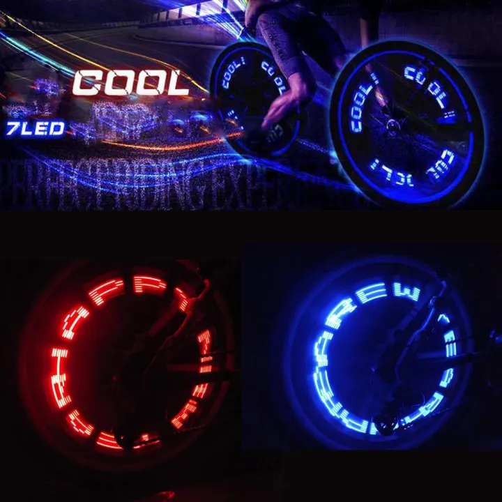 FG Bicycle LED Bike Wheel Tire Spoke Decorate Light MTB Valve Flash Letter Neon Lamp #277535