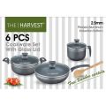 6pcs Cookware set Harvest brand / The Harvest 6Pcs Cookware Set with glass Lid / 10Pcs Ceramic Cookware Set / 6pcs Harvest Ceramic Non-stick Cookware set / 6pcs Harvest Ceramic Non-stick Cookware set with induction bottom. 