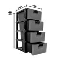 Drawer Set 4 in 1 Rattan Type (Emboss) baby drawer wardrobe cupboard storage multi color, blue, pink, Brown mix & Gray kids’ furniture. 