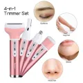 Geemy GM-3074 Rechargeable 4 in 1 Nose and Hair Trimmer Full Body Girls Ladies Groomer Shaving KIT. 