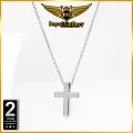 Silver Simple Cross Pendant with Link Chain Stainless Steel Guaranteed Long Y Luxury Necklace warranty Lightweight sunny Style J-Hope Suga Women & Men Fashion Party Jewelry Unisex Ornament Gift RG-CP. 