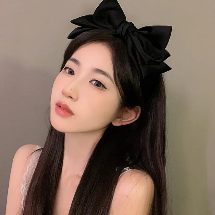 Sweet%20Black%20Bow%20Knot%20Hairband%20Temperament%20Elegant%20Headband%20For%20Women%20Korean%20Style%20Fashion%20Headdress%20Girls%20Hair%20Accessories%20-%20Image%204