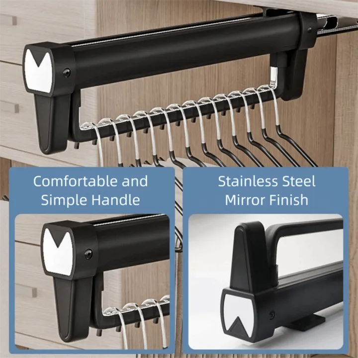 Durable Heavy Duty Aluminum Alloy Pants Rack Extendable Hanging Trouser ...