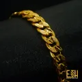 Premium Quality 22kt Guaranteed Gold Plated Men's Big 11MM Albert Bracelet gift items for boys. 