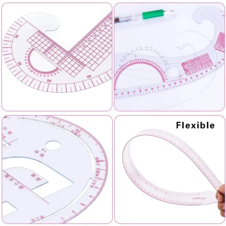 13Pcs%20Ruler%20Tailor%20Measuring%20Kit%20Clear%20Sewing%20Drawing%20Ruler%20Yardstick%20Sleeve%20Arm%20French%20Curve%20Set%20Cutting%20Ruler%20Paddle%20Wheel%20-%20Image%203