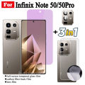 For Infinix Note 50 Pro Anti Blue Light RayTempered Glass Infinix Note50 4G Note 50 Pro+ Note 40 Anti-Spy Tempered Glass Screen Protector+Camera Lens Film+back Film. 