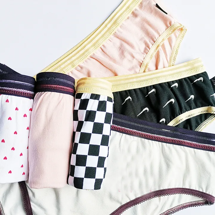 Shucky%20Branded%20panties%20for%20girls%20Ladies%20panty%20women's%20Underwear%206%20in%20pack%20Cotton%20Panties%20with%20Lace%20waist%20-%20Image%204