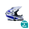 H.H.CO. Advanced Protection Motorcycle Helmet  - Full Face - White and Red/Blue and Silver/White and Green/White and Blue - 702. 