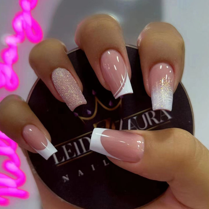 24pcs%20Nails%20Wear%20Set%20Press%20On%20Stick-on%20Pres%20Short%20Material%20Extension%20Full%20Cover%20Tips%20Adhesive%20False%20Nails%20Art%20Complete%20Kit%20-%20Image%203