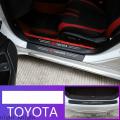 Carbon Fiber leather Threshold Protection Sticker Car Door Threshold Sticker Car Threshold Strip Trunk Anti-Stepping Sticker for Toyota Camry Altis Vigo Fortuner CHR Vios Yaris Ativ Hilux REVO Avanza sienta hiace commuter innova Fortuner. 