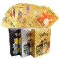 pokemon cards golden 11-110PCS Pokemon Gold Pikachu Cards Box Spanish/English/French Foil Gold Silve Cards Metalicas Charizard Vmax Gx Game CardParty Games Crafts. 