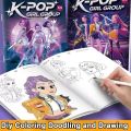 Children's Holiday Gifts Rumi Zoey Mira Kpop Demon Hunters Coloring Book Multi Scene Watercolor Tracing Painting Book Cute Cartoon Diy Coloring Book. 
