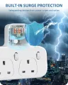 LENCENT Surge Protected 3 Way Plug Extension with PD 20W USB-C & 2 USB-A QC 3.0, Multi Plug Adaptor UK with Individual Switches, Plug Extender Wall Socket for Surge Protection 13A 3250W Surge Protector. 