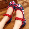 【BestGO】Womens Ladies Girls Korean Sandals for Women Women Spring Summer Peach Blossom Buckle National Wind Embroidered Cloth Shoes Women Casual Flat Shoes Fashion Shoes Work. 