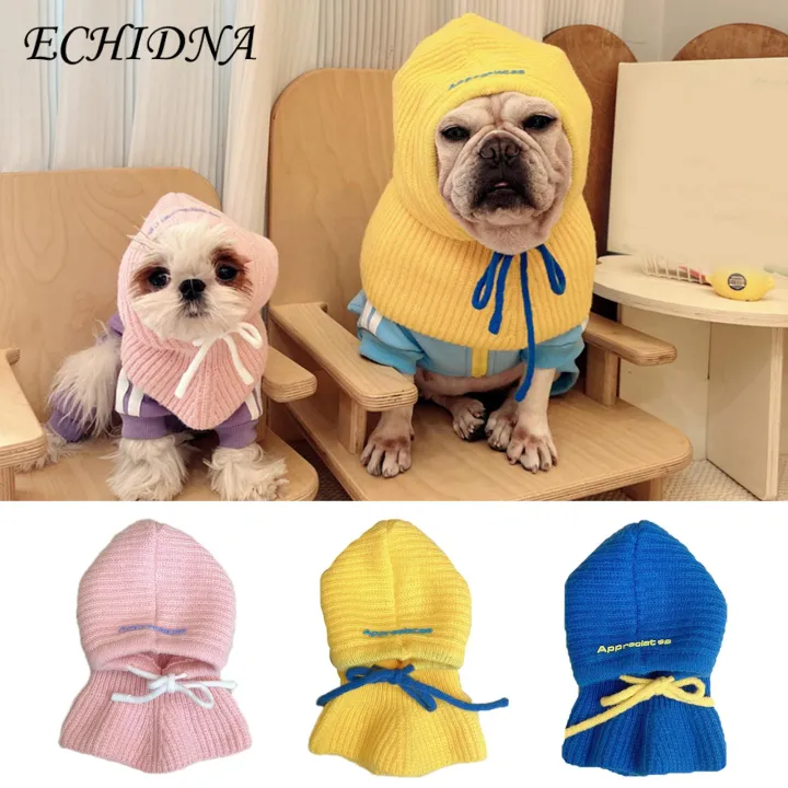 Pet Hat with Scarf Cozy Woolen Pet Hat Neck Scarf Set Soft Warm Fade-resistant Winter Supplies for Beloved Pets Non-binding Pet Hat