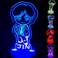 BTS figure shape acrylic stand flashing 3D seven-color night light glow stick. 