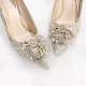 Crystal Shoes Wedding Shoes for Women Bridal Shoes Hexiu Wedding Dress Two-Way Wear 2024 New Bridesmaid Shoes French Square Buckle High Heels. 