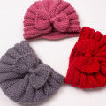 Baby Bow Hat Autumn Winter Knitted Baby Girl Beanie Elastic Kids Turban Hat Solid Color Infant Bonnet Newborn Cap. 