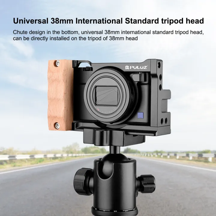 PULUZ%20Light%20and%20Durable%20Video%20Camera%20Cage%20Stabilizer%20Mount%20With%20International%20Universal%20Quick-release%20Plate%20and%20Cold%20Shoe%20Jack%20for%20Sony%20RX100%20VI%20/%20VII%20-%20Image%203