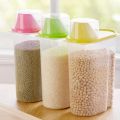 Cereal Storage Box Plastic Bean Dispenser Container Candy Melon Seeds Sealed Box Grain Rice Flour Storage Bottles Jar with Lid-4PC 1.5L. 