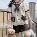 【Wood SauceJK】Original Puree Cocoa Love KindergartenJKUniform Spring and Summer New Long Sleeve Sailor Suit. 