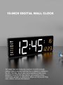 16inch Digital Wall Clock Large LED Alarm Clock Remote Control Date Week Temperature Clock Dual Alarms LED Display Clock. 