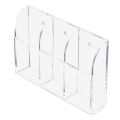 Clear Acrylic Remote Control Holder Wall Mount Media Organizer Storage Box (Three Compartments). 