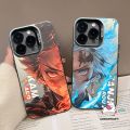 Trend Brand Anime Demon Slayer Case Compatible for IPhone 16 7Plus 11 14 13 15 12 Pro Max X XR XS Max 8 7 Plus SE 2020 Creative Cool Cartoon Couple Luxury Plating Metal Lens Soft Cover. 