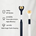 【HUT】 Triple Sided Toothbrush Soft Bristles Tongue Scraping Three Heads U-Shaped Three Sides At Once Triple Cleaning Portable For Home. 