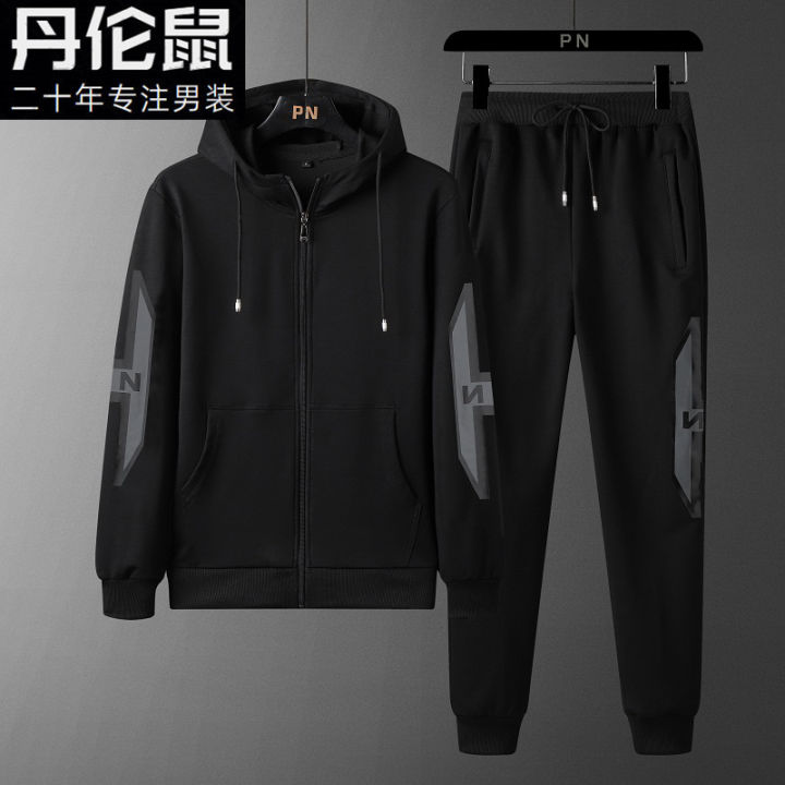 Danlun%20Mouse%20Spring%20and%20Autumn%20Casual%20Sportswear%20Suit%20Men's%20Hooded%20Jacket%20Cardigan%20Clothes%20a%20Set%20of%20Two-Piece%20Suit%20-%20Image%203