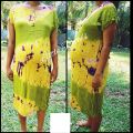 Women Hand Made Traditional Unique Batik Designs Night Dress for Comfort Relax- Female Bathik House Coat Night Gown Frock Nighty. 