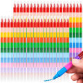 6pcs 12 Colors Building Block Crayons Children Graffiti Pens Drawing Painting Stationery Suit for School Students Gifts for Kids. 