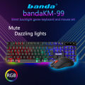 RGB Gaming keyboard with mouse High quality colorful back light keyboard USB wired LED gaming keyboard and mouse combo -KM-99. 
