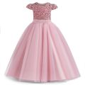 Sparkly Sequins Short Sleeves Flower Girl Dresses Tulle Kids Birthday Party Pageant Prom Gown Teen Girls Bridesmaid Dresses. 